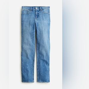 90s classic straight jean with rhinestones